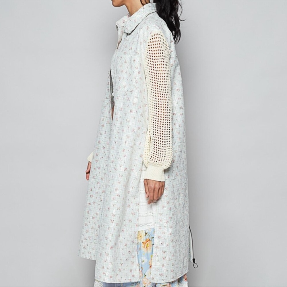 POL Long Floral Crochet Duster - Picture 2 of 12